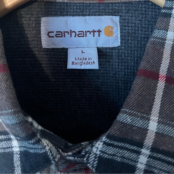 Carhartt Thermal lined Plaid Flannel Large - Picture 2 of 4